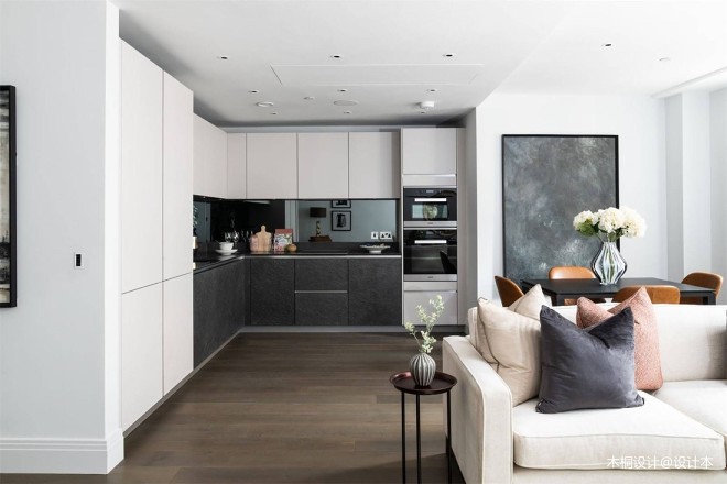 现代轻奢开放式厨房餐厅客厅,开放式餐厅客厅设计轻奢