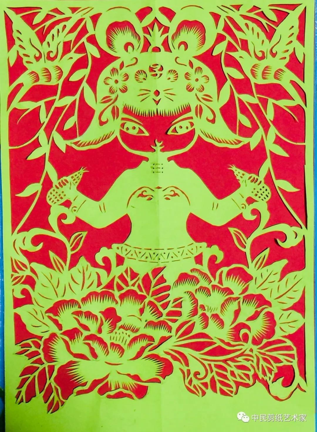 爱满重阳孝润童心剪纸,尊老爱老重阳主题剪纸