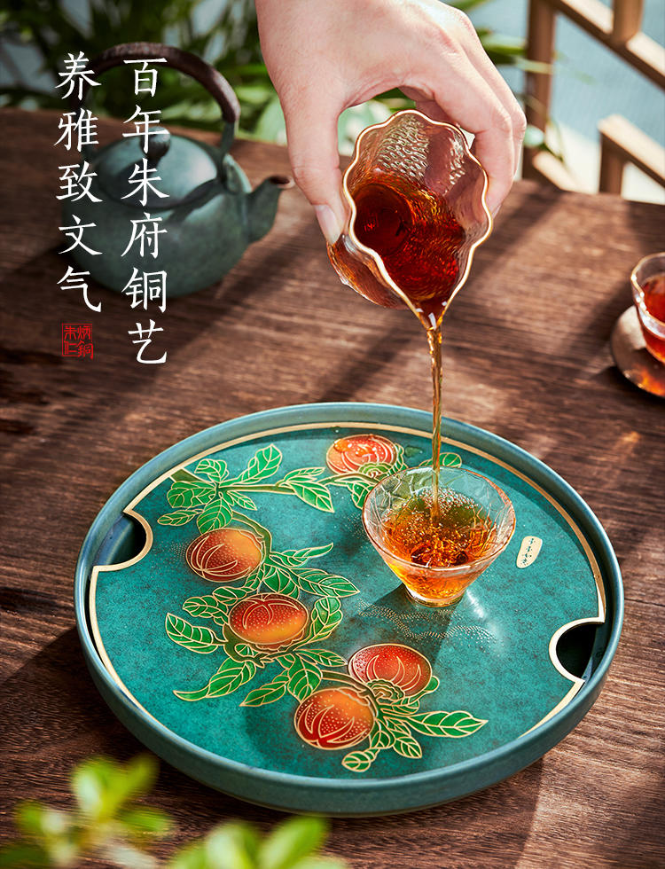 百年朱府铜艺图片大全,百年铜艺茶盘效果图