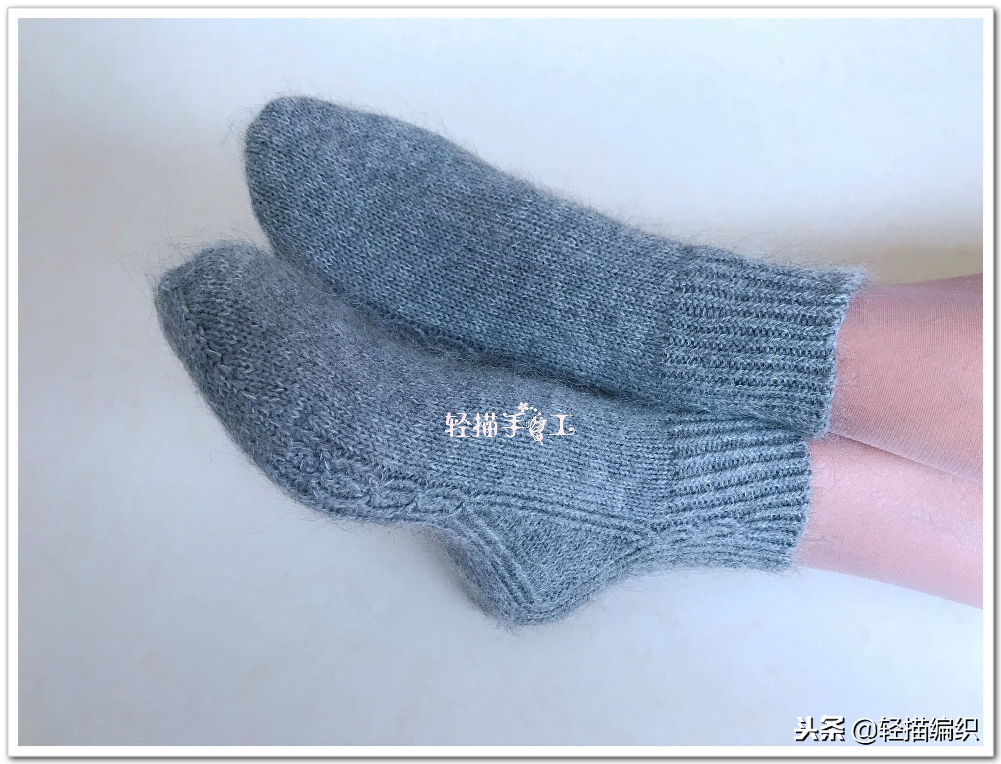从脚尖开始往下织的毛线袜,手编毛线袜从脚尖开始编织