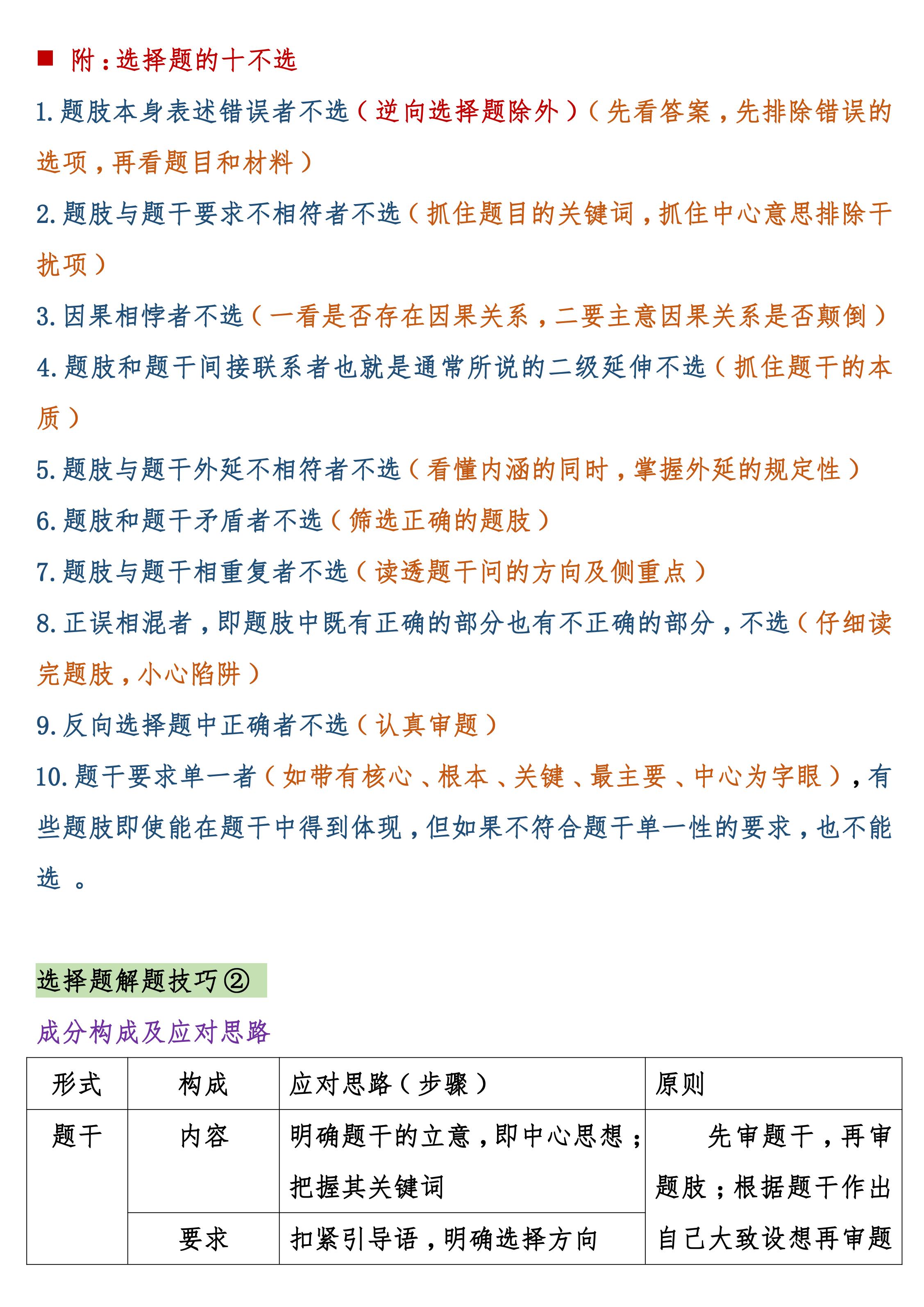 高中政治满分答题技巧模板,高中政治知识点归纳学霸笔记