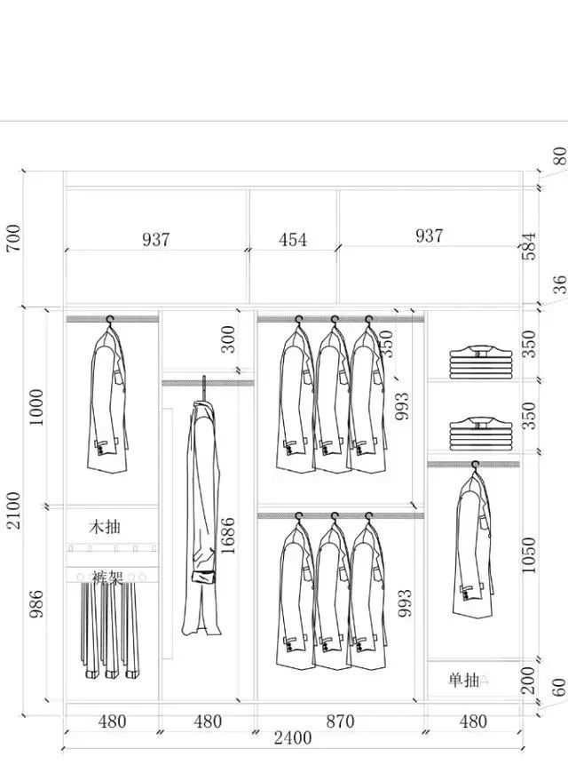 1.3米衣柜格局设计图,1米3衣柜布局设计