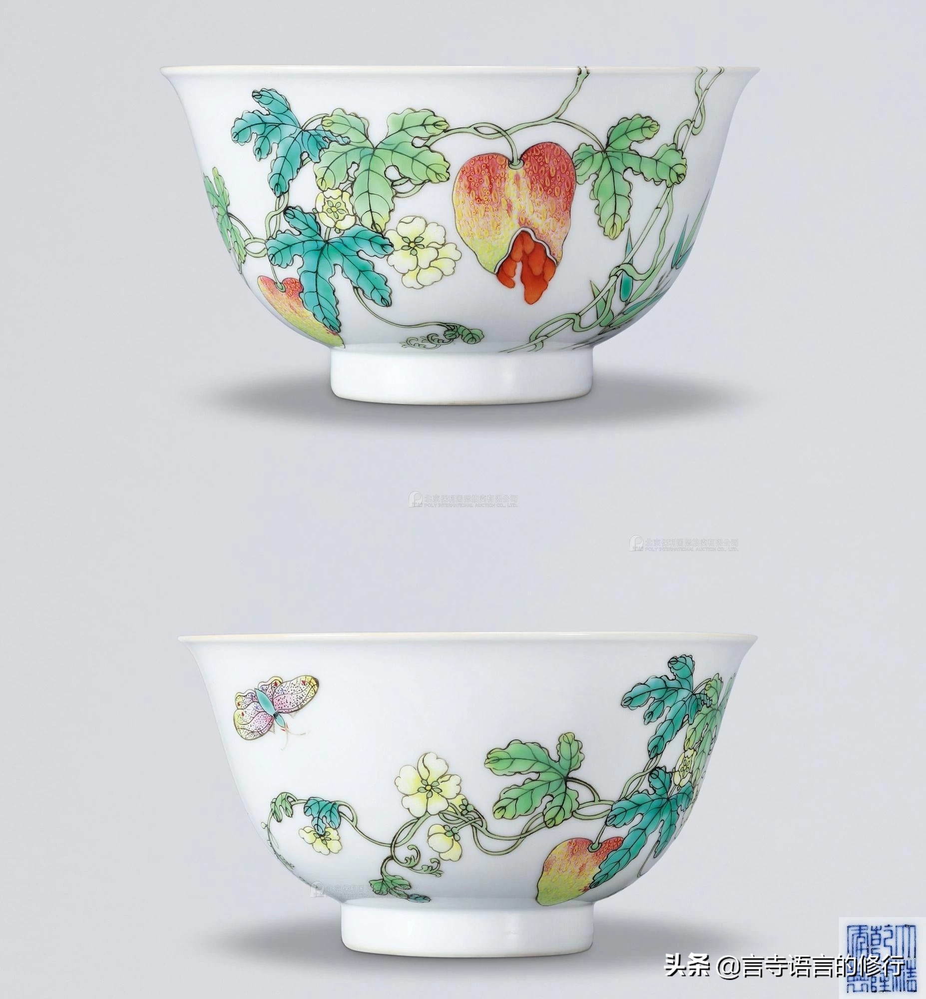 乾隆朝粉彩寿桃特征,乾隆朝粉彩寿桃天球瓶简介