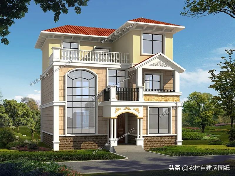 农村三层别墅图片大全带大露台,农村最简单的三层别墅带露台