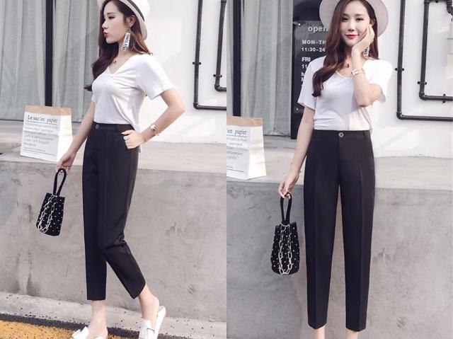 哈伦裤显瘦又显腿长休闲裤,今年最流行的女式哈伦九分裤