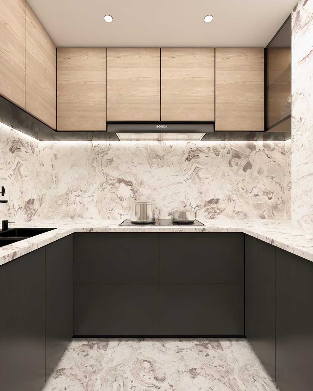 套内40平米二房一厅设计图,一体式干湿分离卫浴房