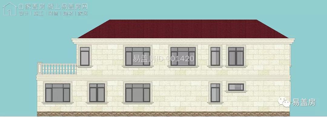 80平米经典欧式二层小别墅设计图,13.6米面宽带小院的欧式二层别墅