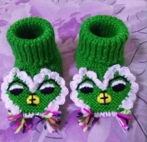 织42-43码毛线鞋全部视频教程,超萌春秋宝宝毛线鞋