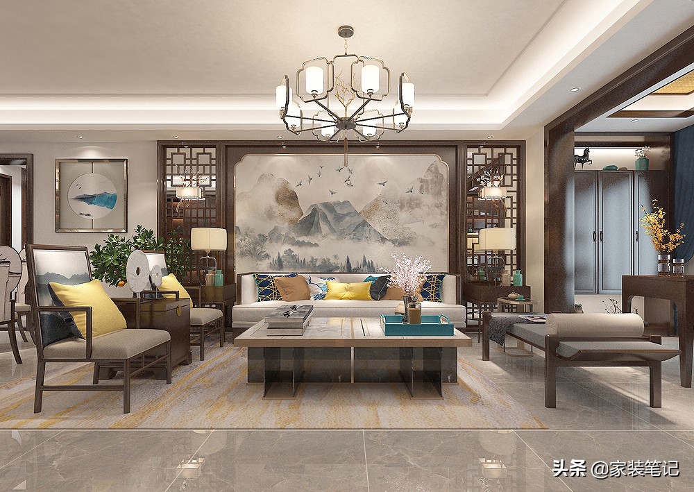 130平四房两厅两卫中式装修效果图,120平米小户型纯中式装修古典奢华