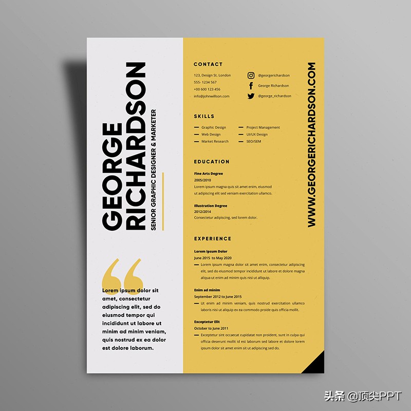 免费分享100款简历模板,免费一套简历模板