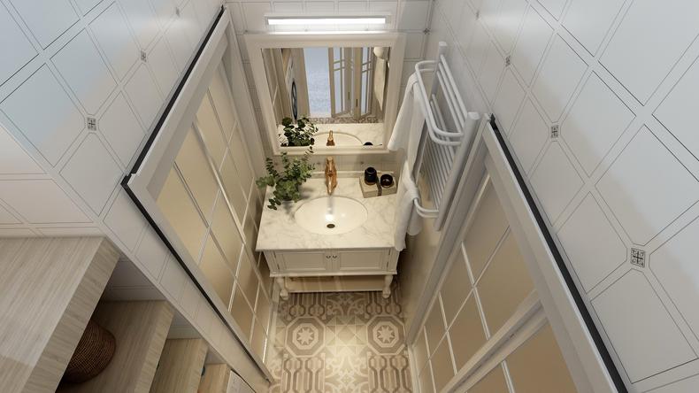 卫生间三分离洗衣机效果图,4米卫生间干湿分离放洗衣机