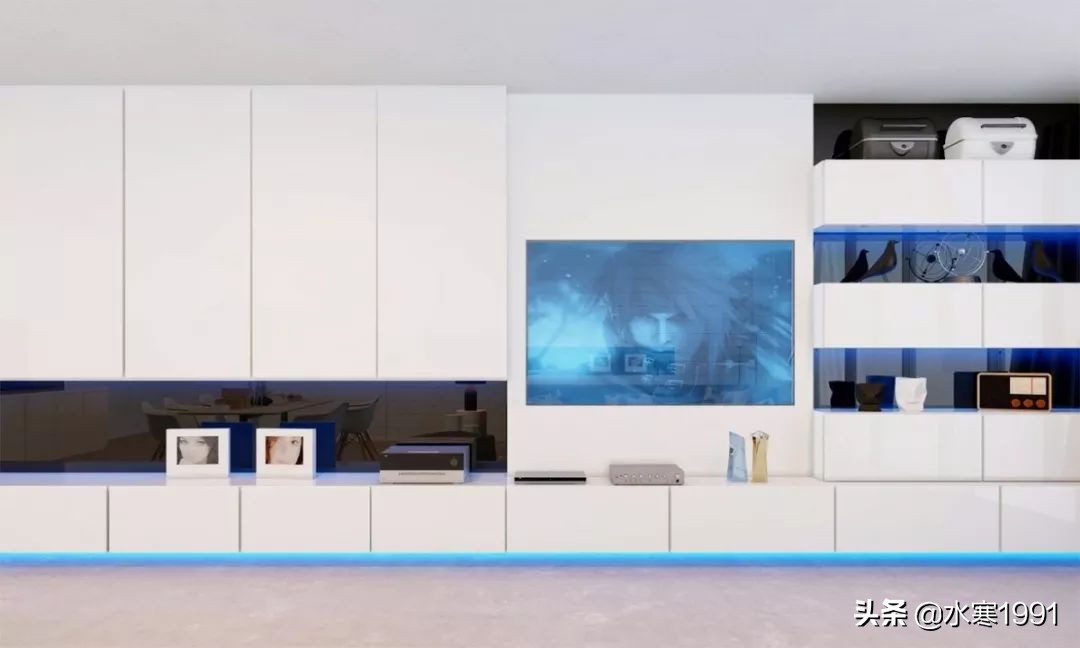 木饰面电视背景墙和隐形门设计,电视背景墙怎么设计让客厅显大