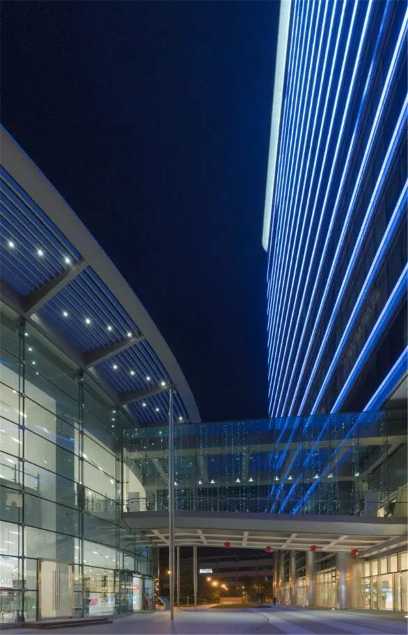华为总部大楼震撼,华为照明