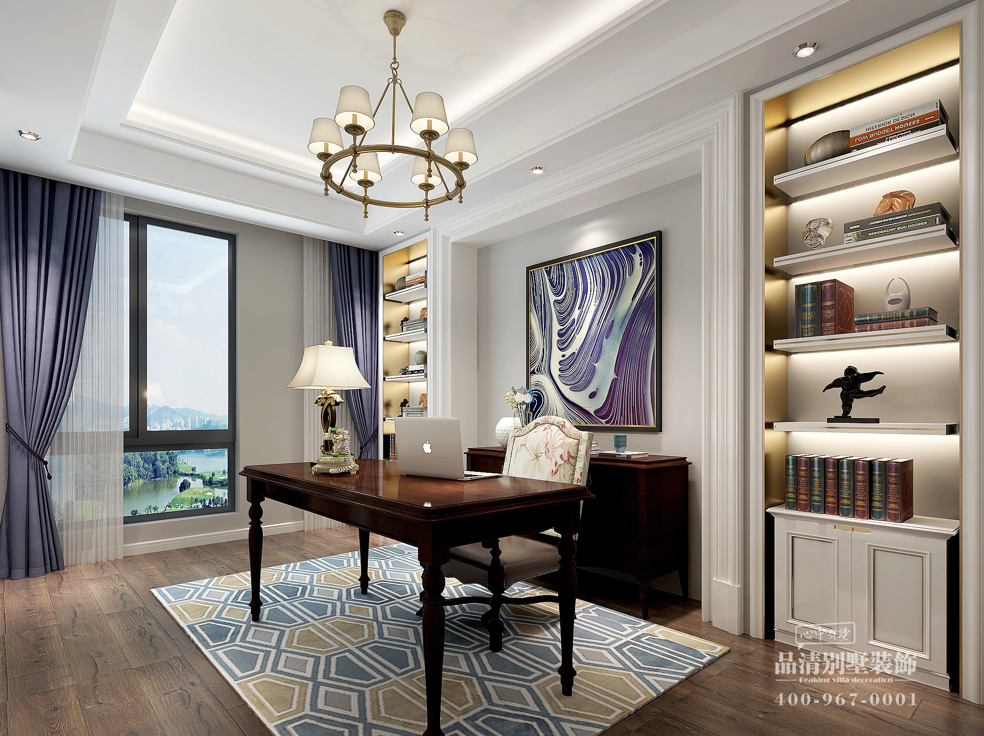 常州500平叠拼别墅装修效果图,常州美式风格装修效果图实景案例