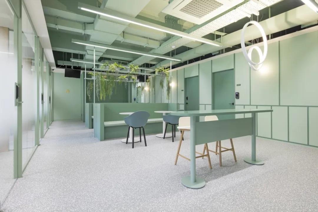 极简办公室水吧台组合效果图,现代轻奢办公室吧台