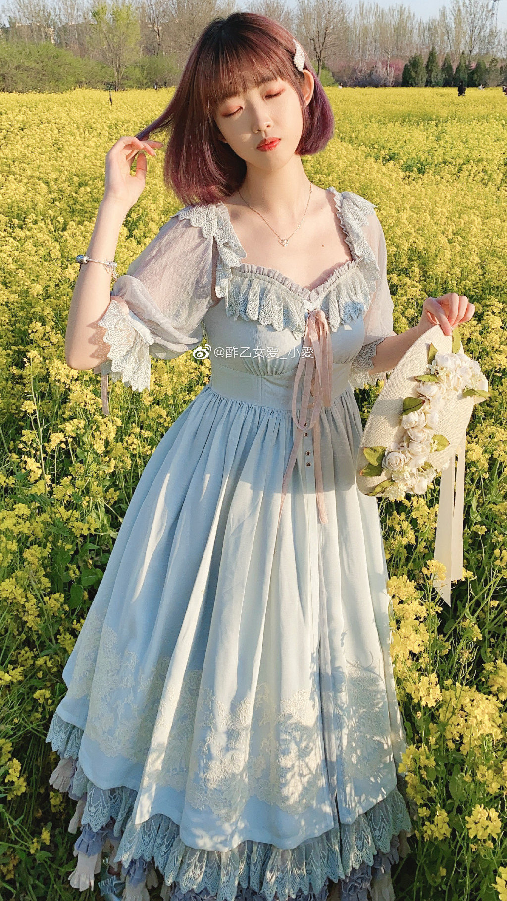 显瘦蓝色lolita夏季,好看显白凉快的lolita