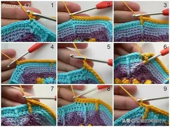 曼陀罗毯子编织教程,苏菲花园曼陀罗毯子钩法高清图解
