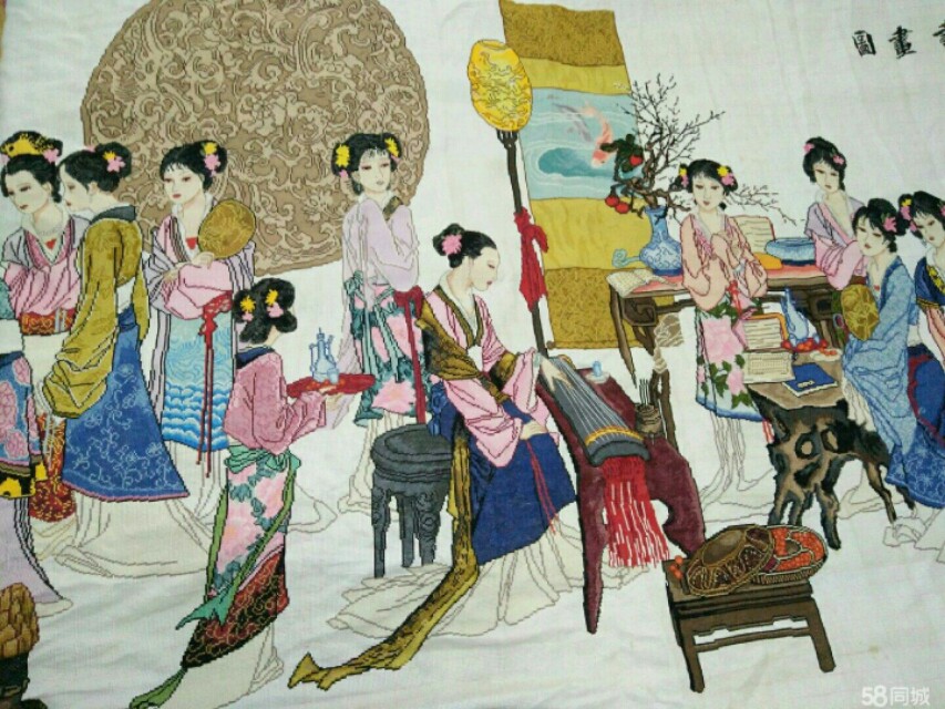 纯手工十字绣红楼梦群芳图价格,红楼梦琴棋书画十字绣成品价格