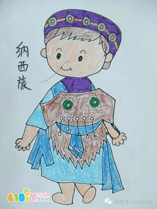 彩色少数民族儿童简笔画图片大全,五十六个民族简笔画卡通