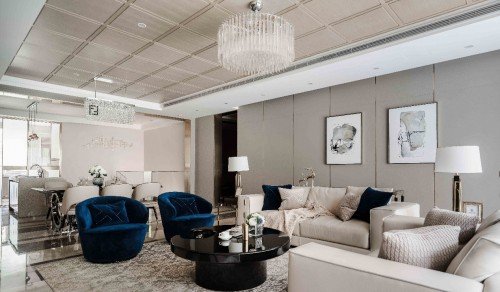 海信中央空调吊顶造型简单好看,海信中央空调客餐厅吊顶效果图