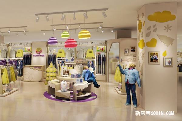 儿童服装店简单设计装修,儿童服装店特色装修风格