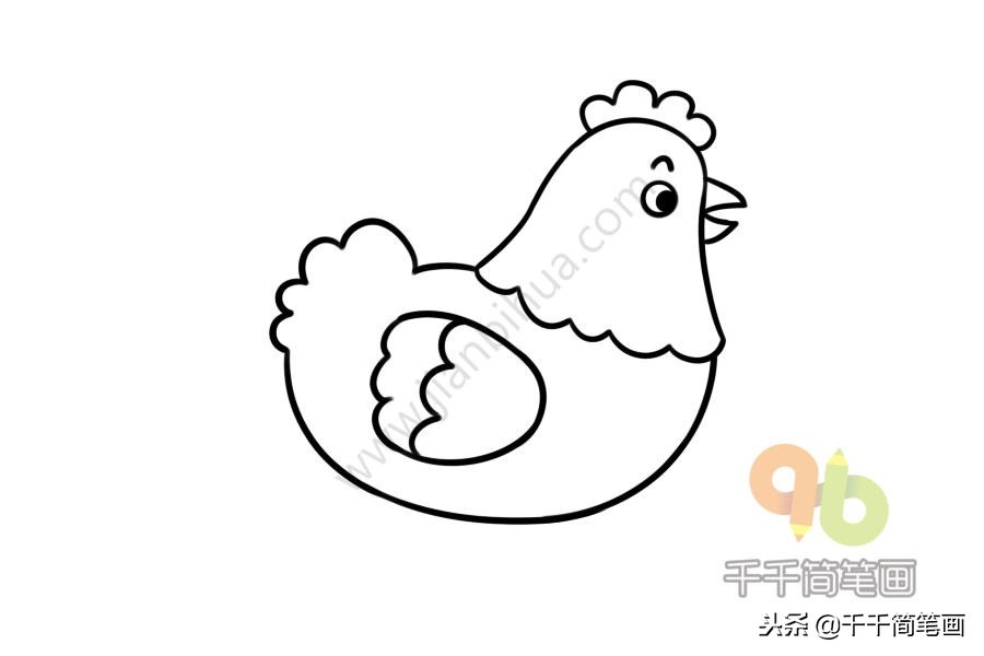 画大公鸡和小鸡的简笔画,大公鸡的多种简笔画