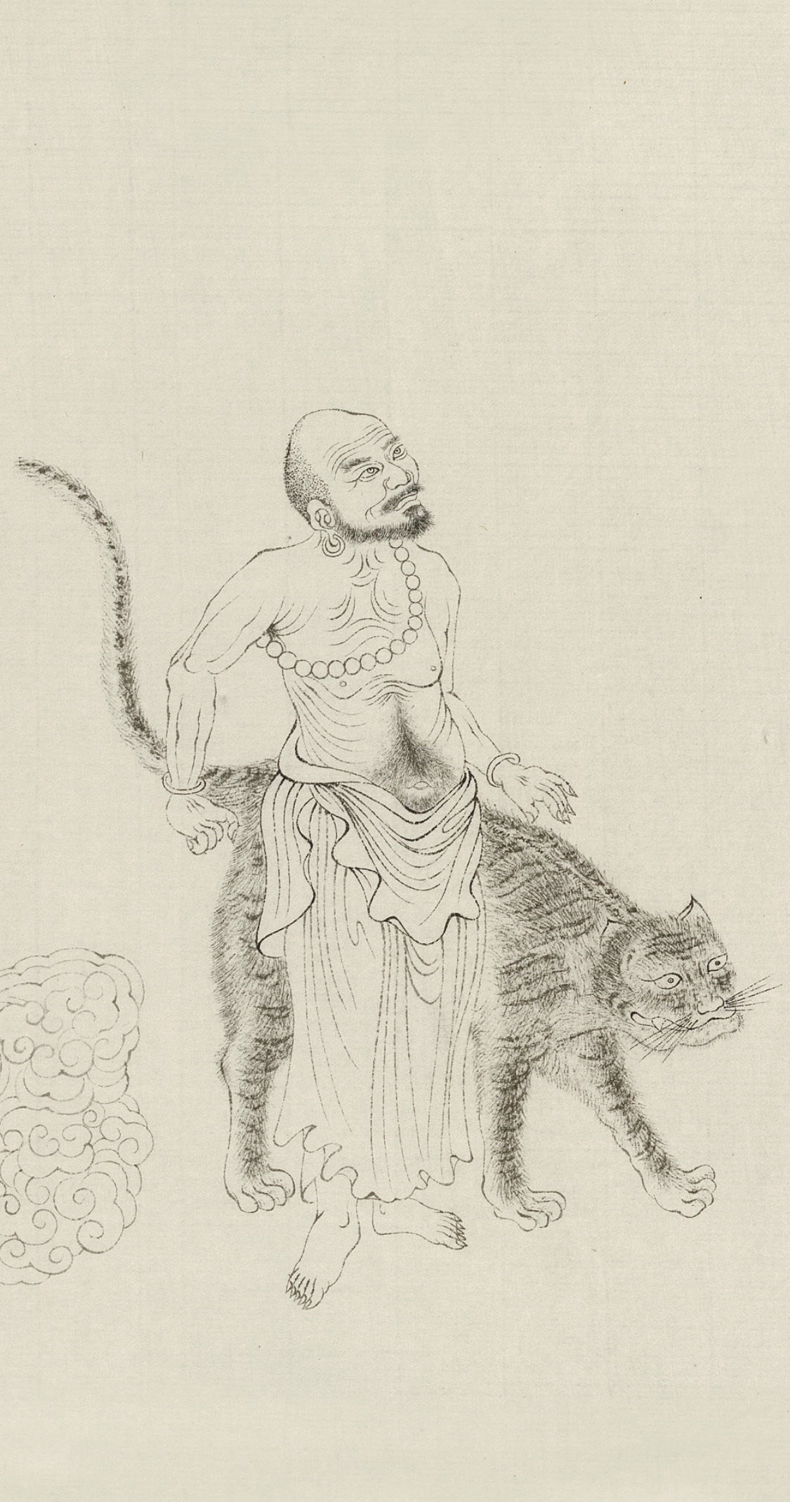 吕布白描绣像图,吕布白描画欣赏