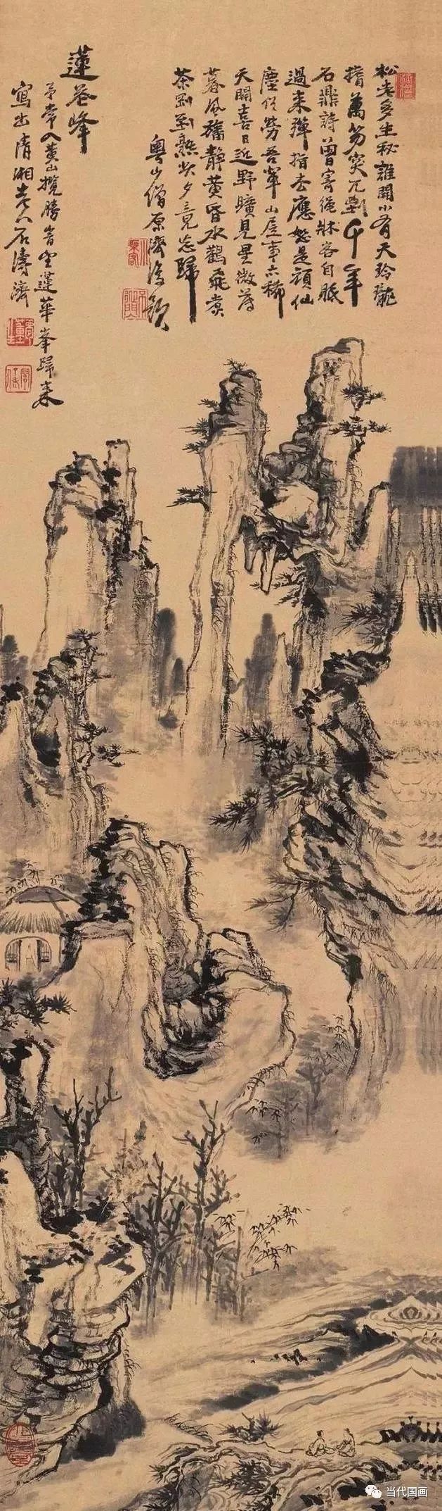 石涛山水画精品作品,石涛山水画高清大图临本