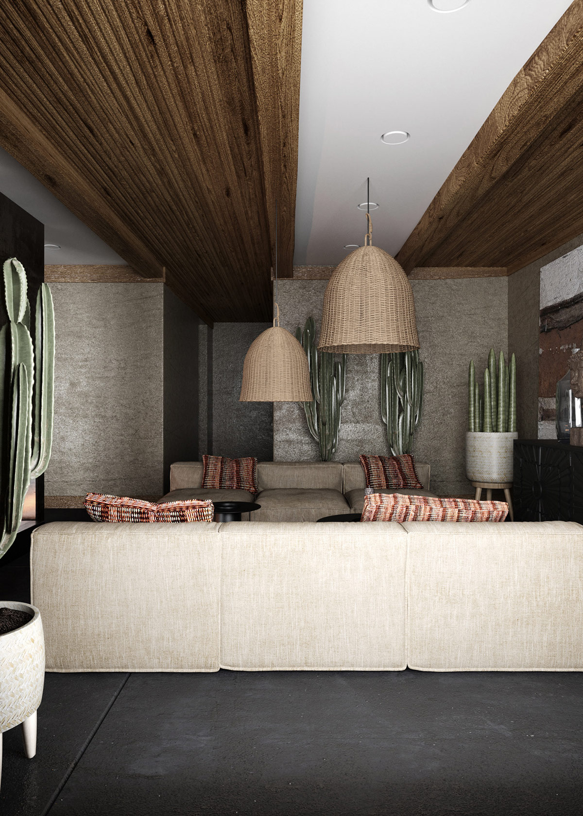 侘寂风屋顶原木设计,原木侘寂风住宅设计