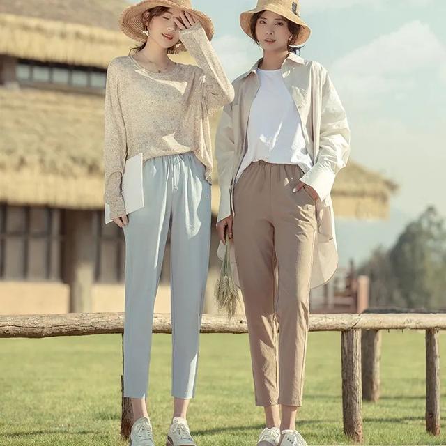 超凉爽的裤子显瘦又百搭,初夏穿搭显瘦中性风裤子