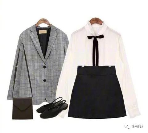 棕色格纹西服搭配裙子,亚麻格纹西服休闲服搭配