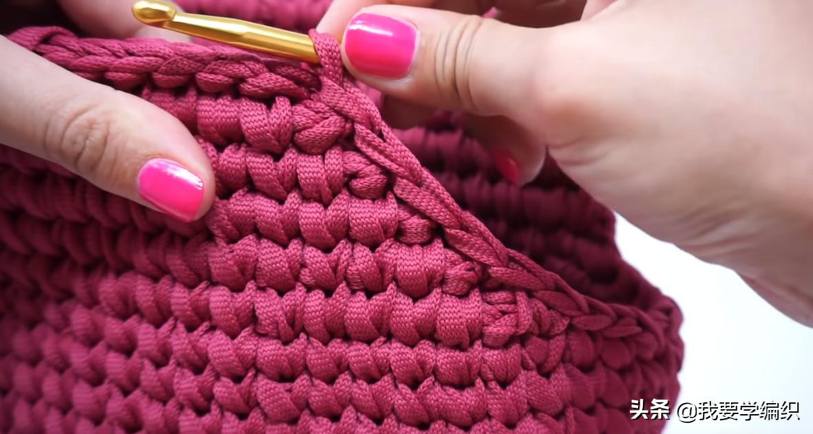 简单大方钩编单肩包图解,简单勾织小包包方法