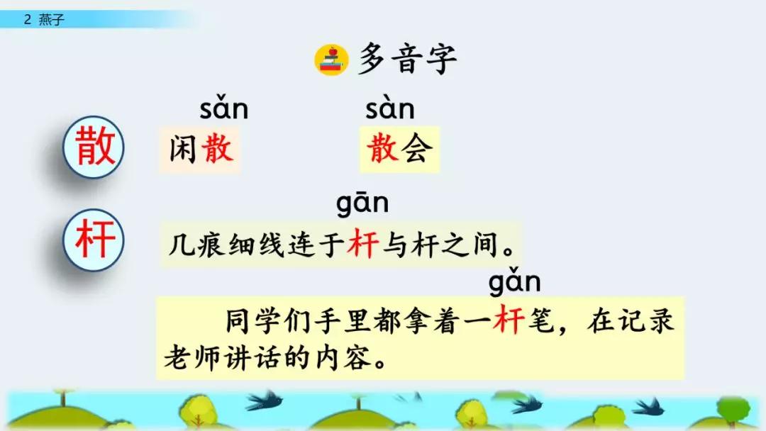 语文三年级下册燕子课文解析,三年级语文下册第2燕子课文重点