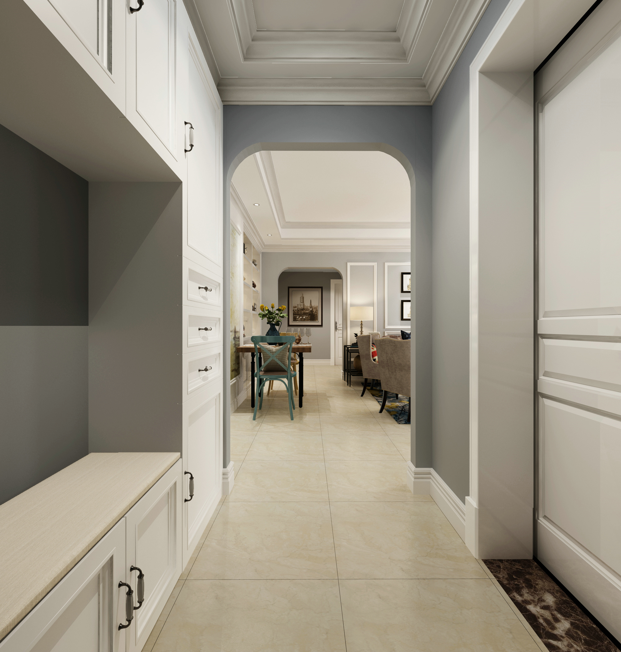 美式乡村风120平米三室装修