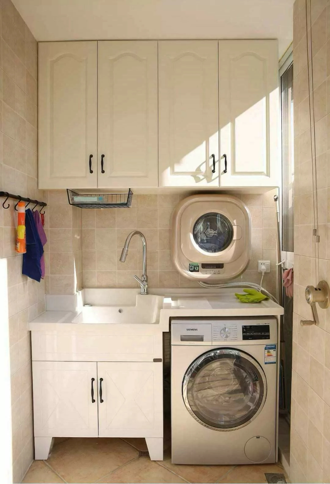 阳台1.2米洗衣机柜洗手盆一体,阳台洗衣机柜怎么选便宜