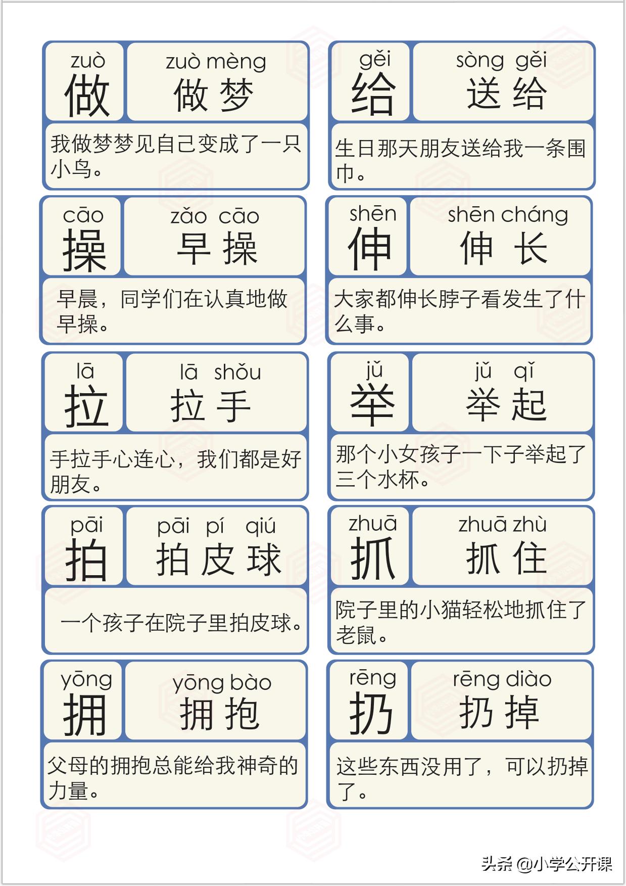 幼儿识字卡1000个常用汉字,少儿识字组词卡