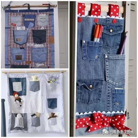 牛仔裤旧物改造手工制作小学生,废旧牛仔裤各种改造图解