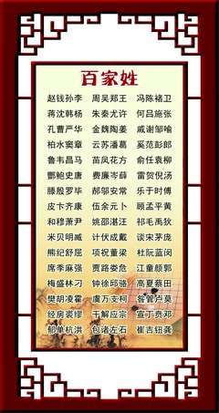 百家姓中好听的姓,最新百家姓排名你的姓氏排第几