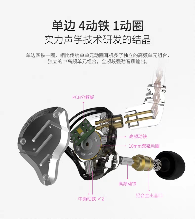 zs10pro耳机带麦版,kz-zs10pro音质测评