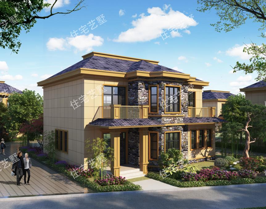 农村125平米二层别墅设计图,2024年农村二层别墅简约设计图