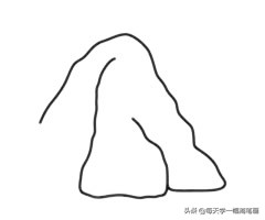 高大挺拔的山峰简笔画,山峰和草地简笔画