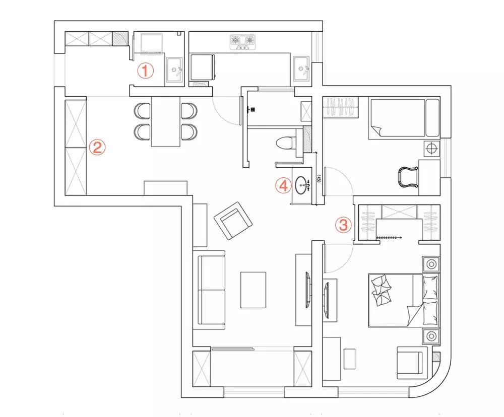 42平米一室一厅小户型巧妙设计,22平方主卧衣帽间内卫一体
