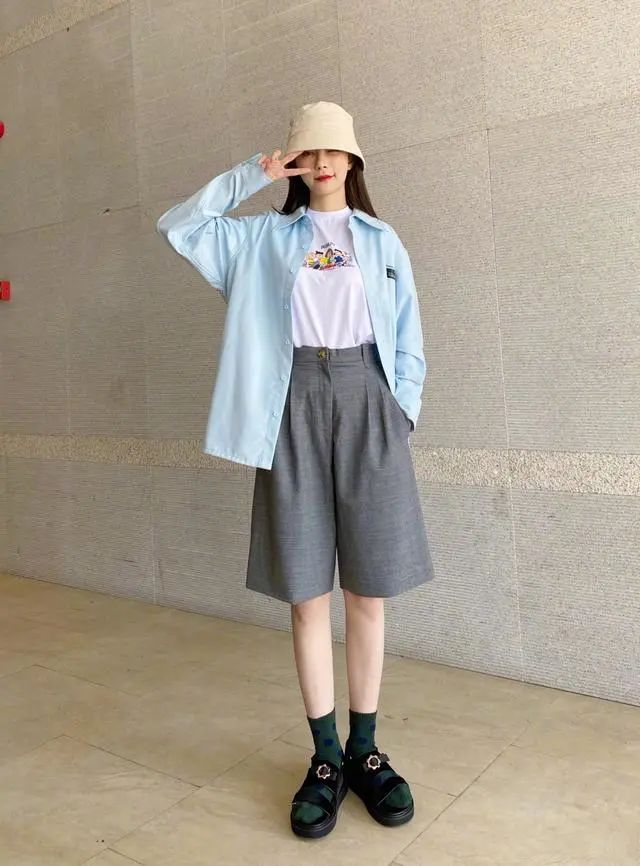 夏天白衬衫牛仔裤穿搭少年感,夏季穿搭学生休闲t恤牛仔裤穿搭