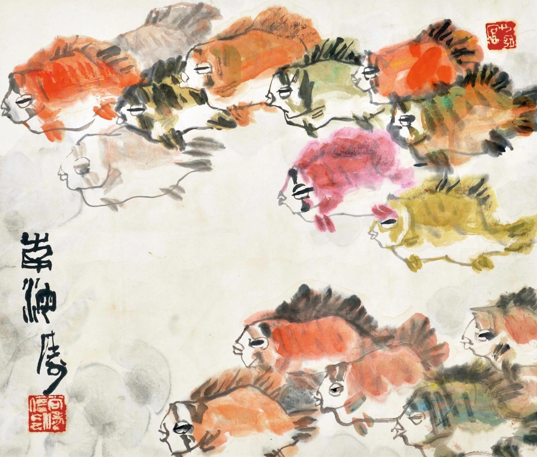 一团墨渍，几组干笔，尚涛的大写意非同凡响