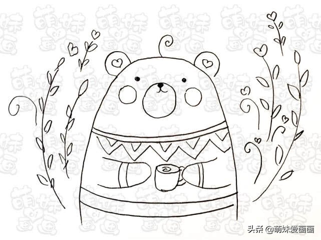 画简单的小熊简笔画,零基础学画可爱的小熊简笔画