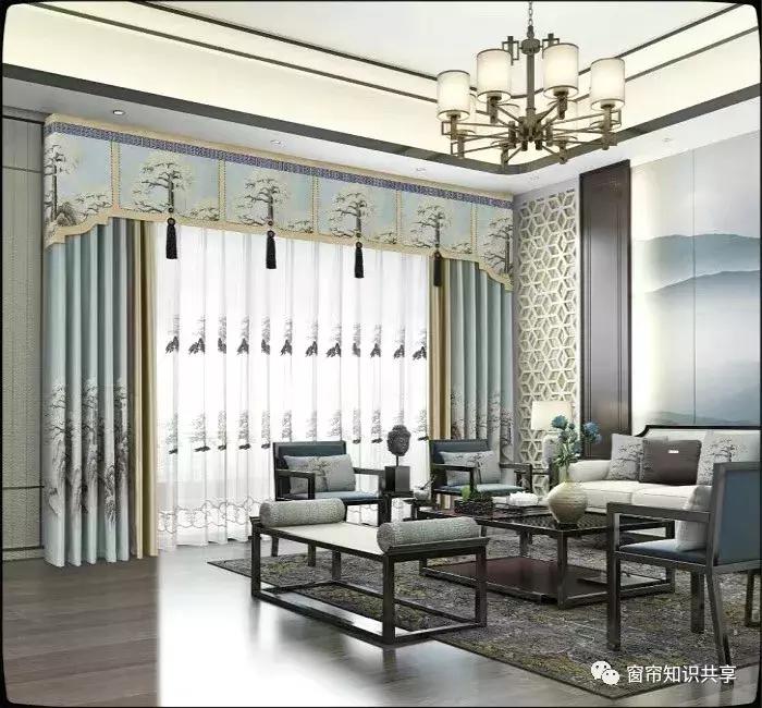 新中式25公分的帘头造型,新中式帘头尺寸