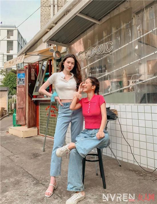 2022新款夏季潮流polo衫,洋气时髦polo衫女黄色