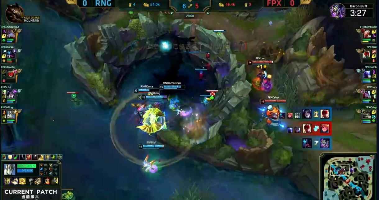 英雄联盟瞎子残血反杀,英雄联盟lpl2019春季赛rng对fpx