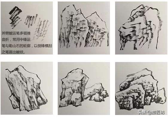 山水盆景100幅手绘,山水盆景国画
