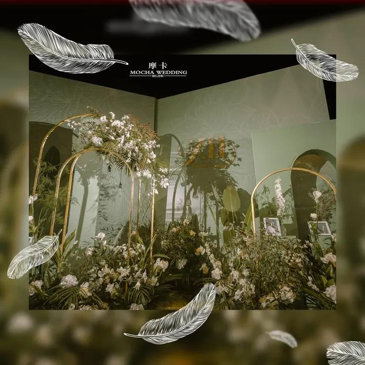 法式牛油果油画风婚礼,牛油果色花艺婚礼